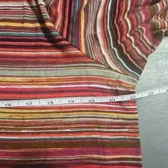 Rafaella Multi Stripe 100% Cotton Tunic With Gold Button Detail Size 1X - Picture 9 of 9